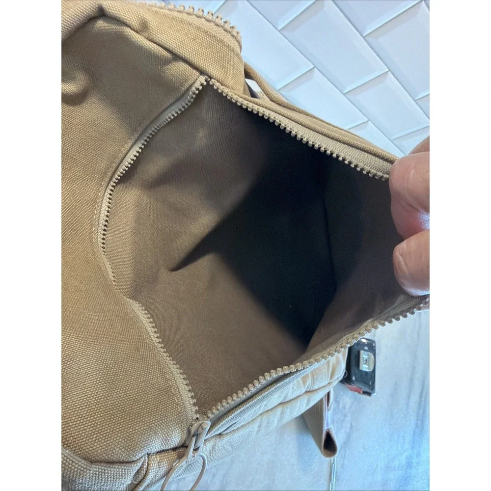 Vintage Lands End Square Rigger Shoulder Canvas Messenger Bag Khaki OLA0002